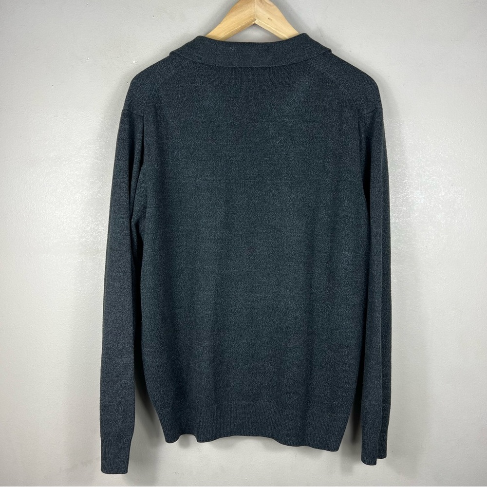 Vintage Argyle Collared Quarter Button Sweater - image 3